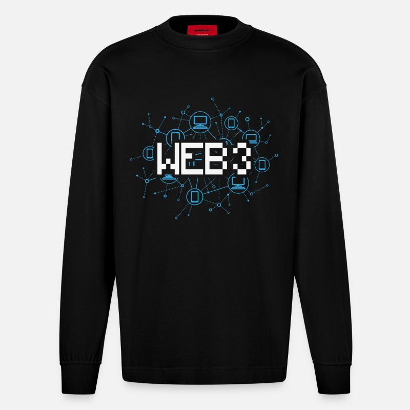 Web3 - Heavyweight Oversized Organic Langarmshirt Made in EU - SOLID BLACK