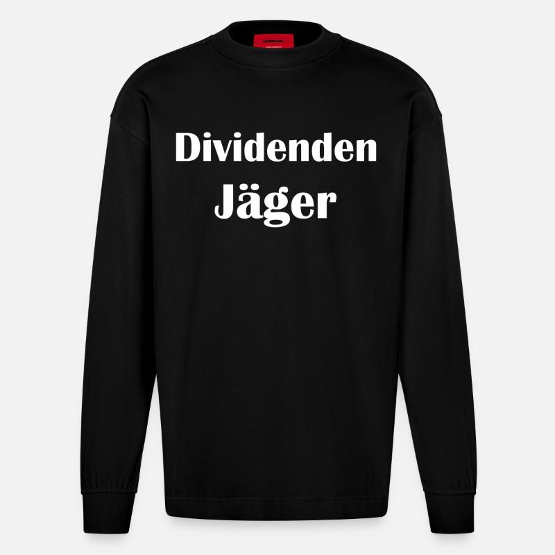 Dividendenjäger - Heavyweight Oversized Organic Langarmshirt Made in EU - SOLID BLACK