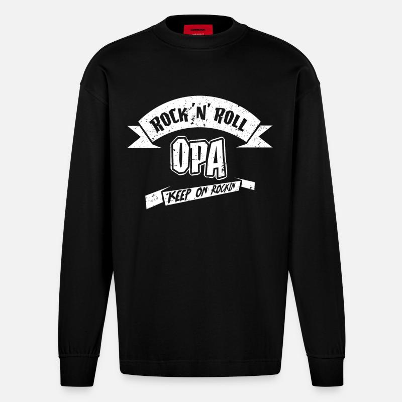 coolster Opa - Heavyweight Oversized Organic Langarmshirt Made in EU - SOLID BLACK
