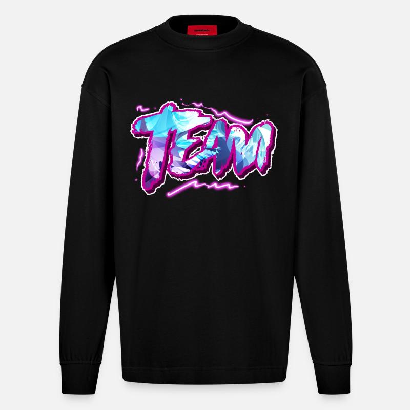 Team - Heavyweight Oversized Organic Langarmshirt Made in EU - SOLID BLACK