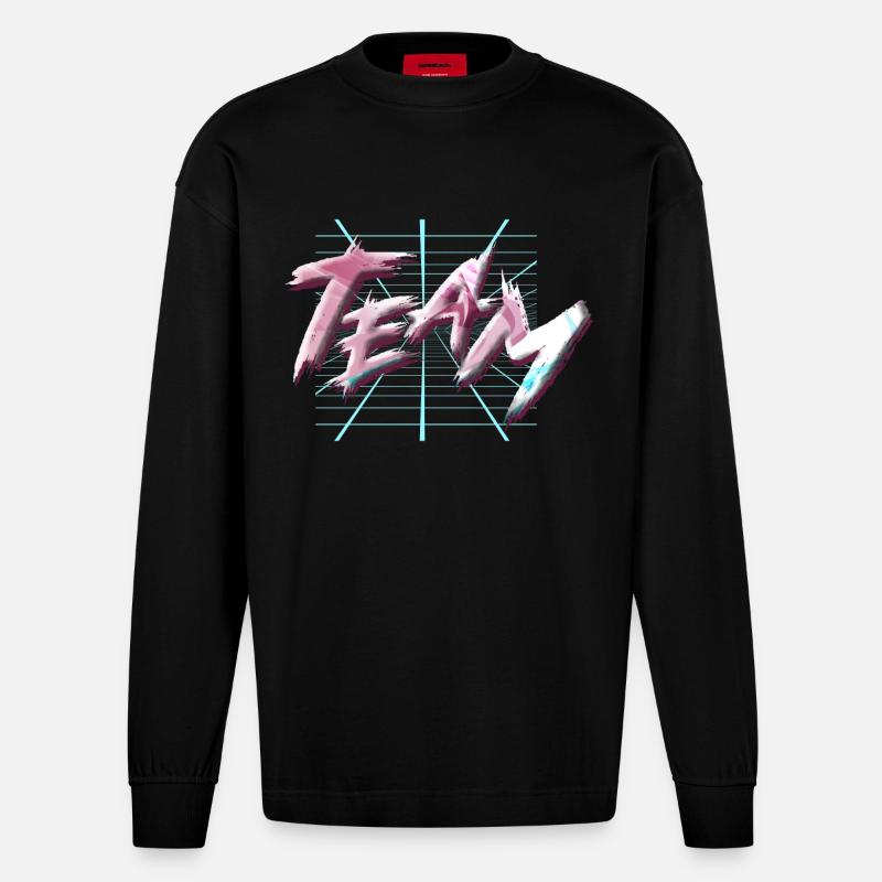Team - Heavyweight Oversized Organic Langarmshirt Made in EU - SOLID BLACK