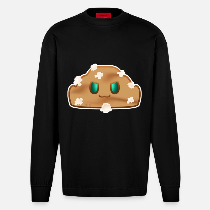 Chouquette! Von Pousse2Bambou ! - Heavyweight Oversized Organic Langarmshirt Made in EU - SOLID BLACK