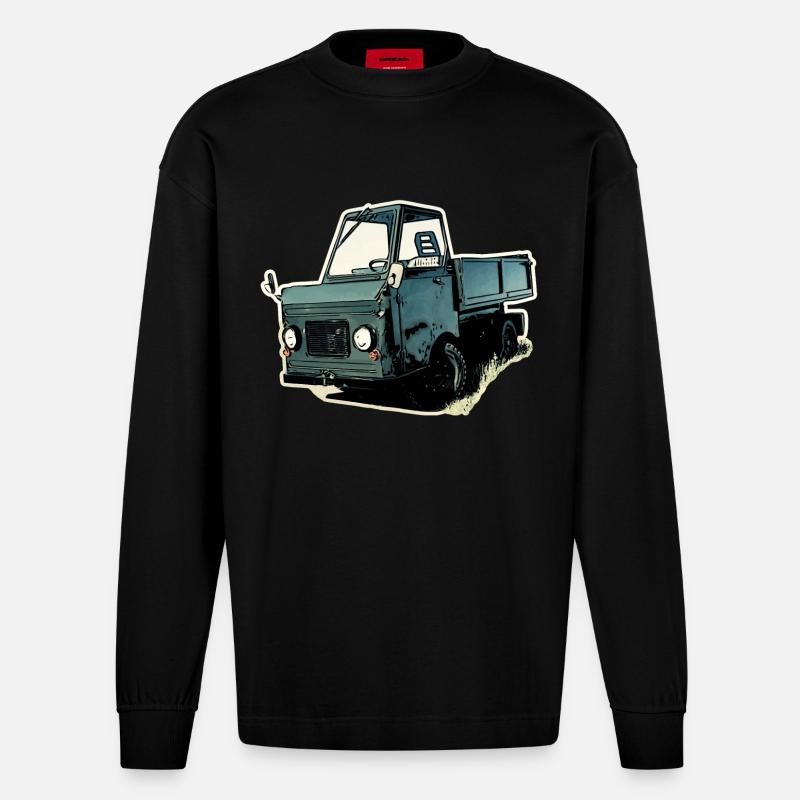 Multicar M22 - Heavyweight Oversized Organic Langarmshirt Made in EU - SOLID BLACK