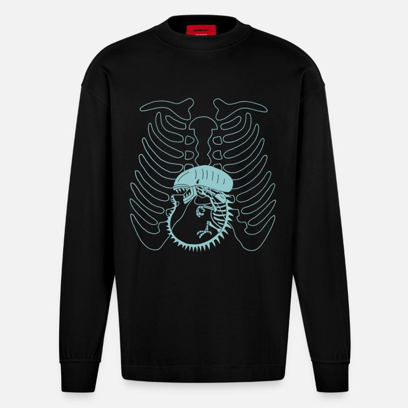 Das Monster in dir - Heavyweight Oversized Organic Langarmshirt Made in EU - SOLID BLACK