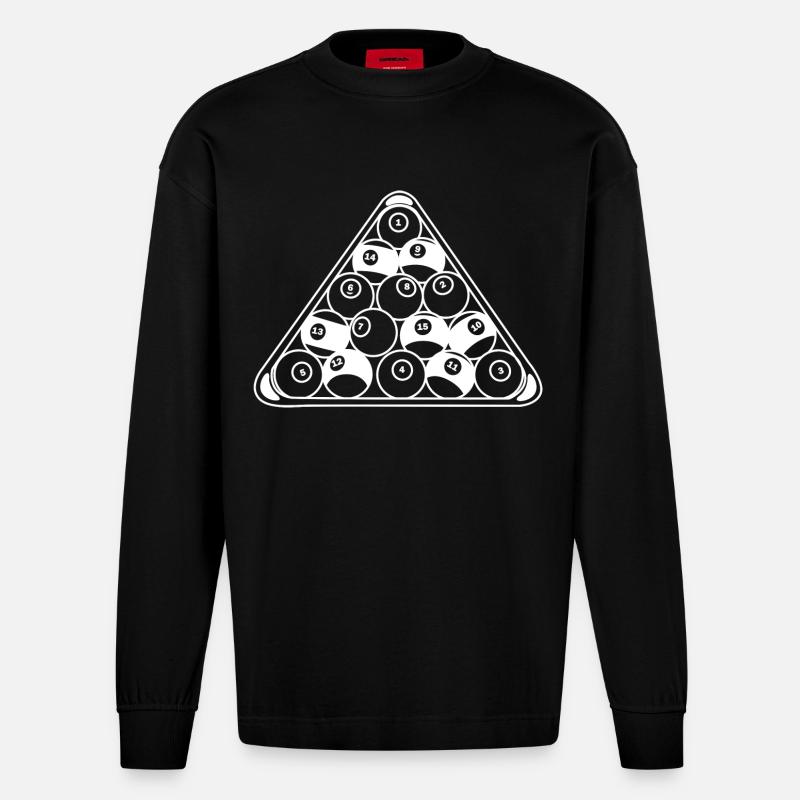 Billard Rack - Heavyweight Oversized Organic Langarmshirt Made in EU - SOLID BLACK