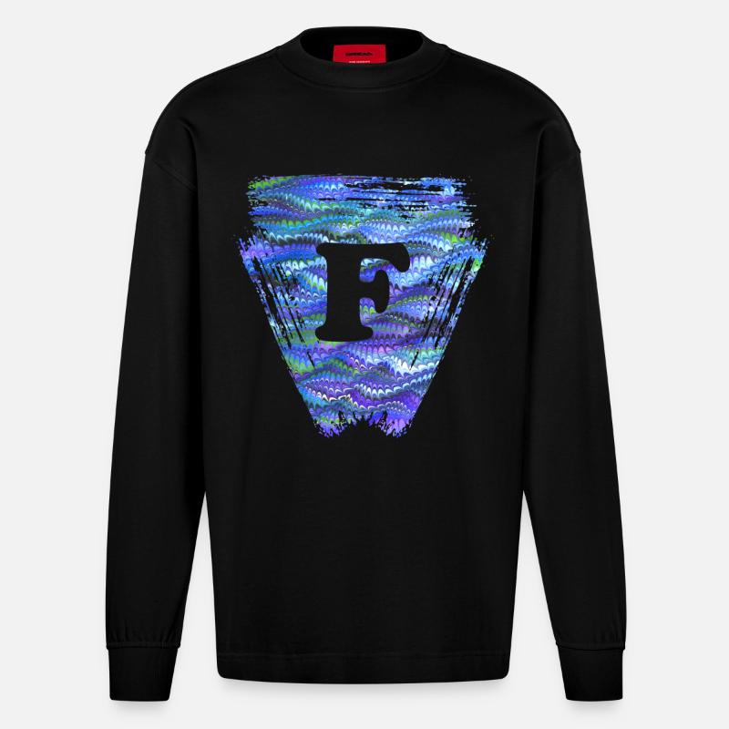 Triangle E 103 F - Manches longues bio épais oversize fabriqué en UE - SOLID BLACK