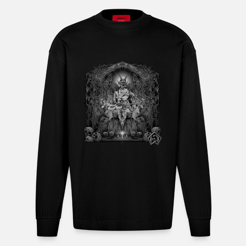 Baker, Baker, Master Baker, Master Baker - Heavyweight Oversized Organic Longsleeve Shirt Made in EU - SOLID BLACK