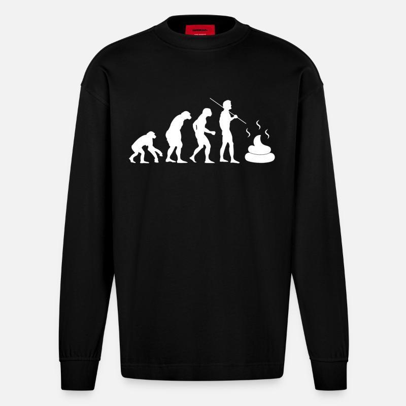 Darmevolution - Heavyweight Oversized Organic Langarmshirt Made in EU - SOLID BLACK
