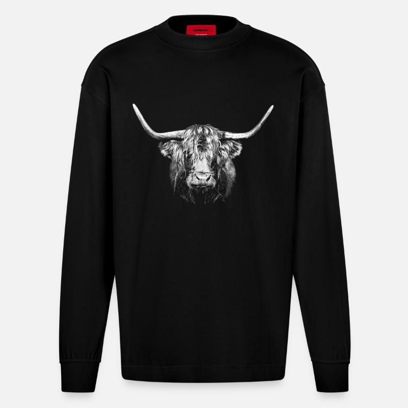 Stier - Heavyweight Oversized Organic Langarmshirt Made in EU - SOLID BLACK