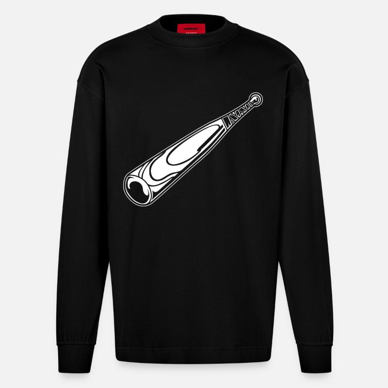 Baseballschläger - Heavyweight Oversized Organic Langarmshirt Made in EU - SOLID BLACK