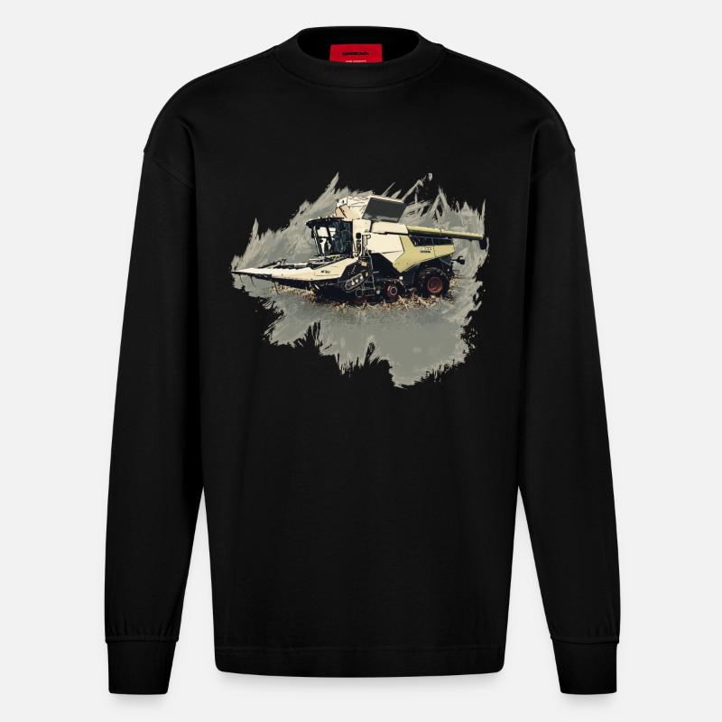 Maispflücker - Heavyweight Oversized Organic Langarmshirt Made in EU - SOLID BLACK