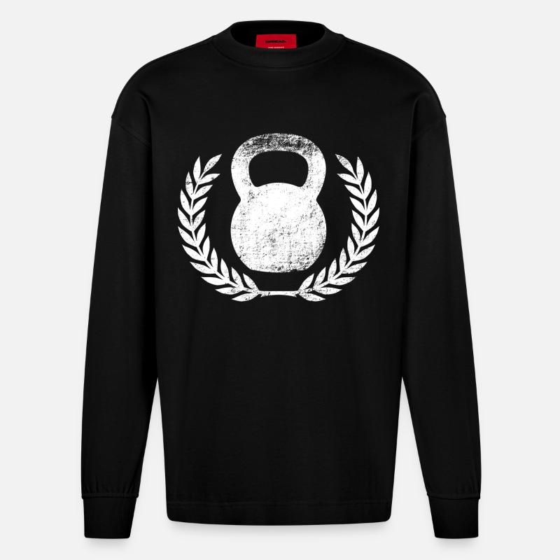 Kettlebell - Manches longues bio épais oversize fabriqué en UE - SOLID BLACK