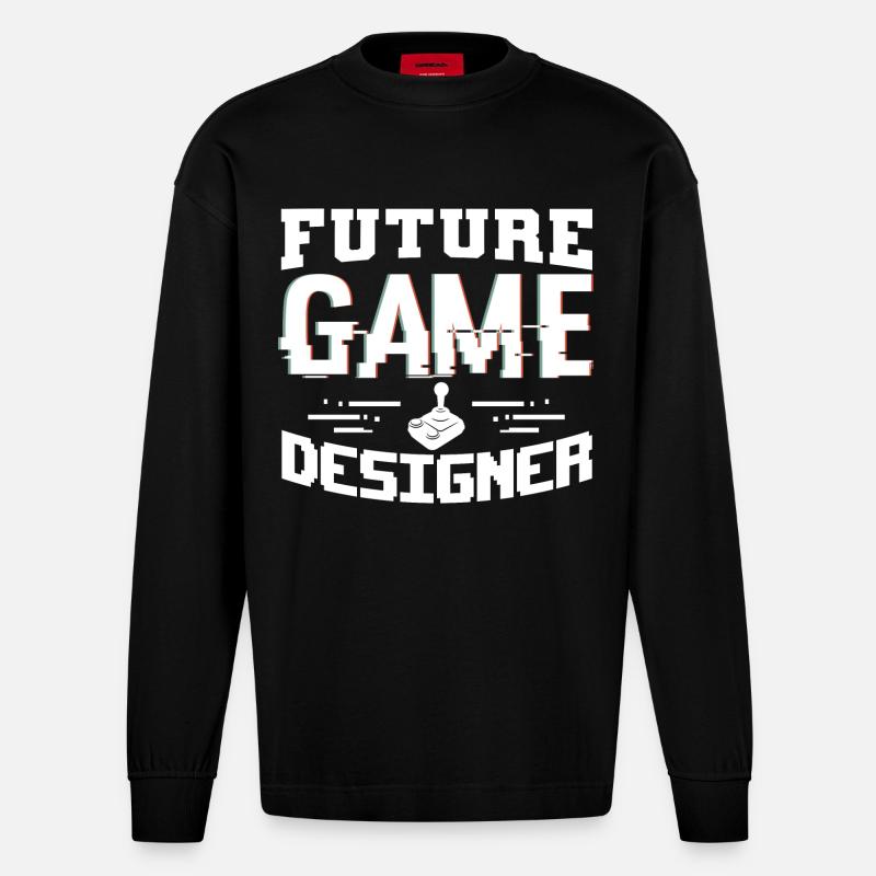 Game Designer Junge - Heavyweight Oversized Organic Langarmshirt Made in EU - SOLID BLACK