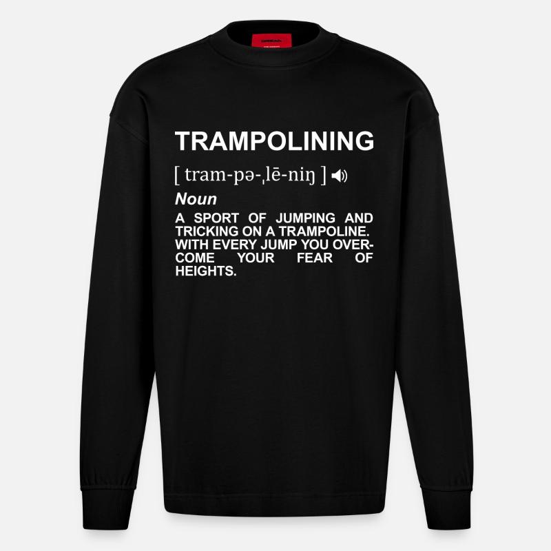 Trampolinspringen Bedeutung - Heavyweight Oversized Organic Langarmshirt Made in EU - SOLID BLACK