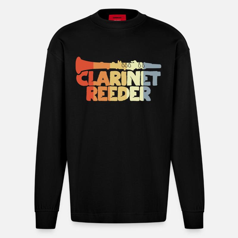 Anches de clarinette - Manches longues bio épais oversize fabriqué en UE - SOLID BLACK