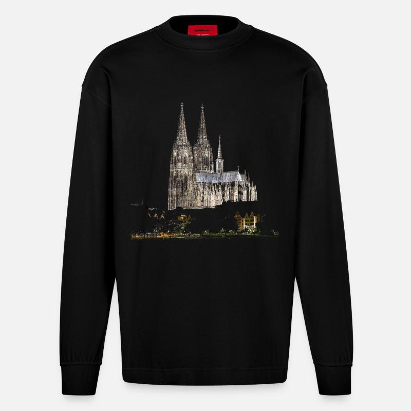 Köln - Heavyweight Oversized Organic Langarmshirt Made in EU - SOLID BLACK