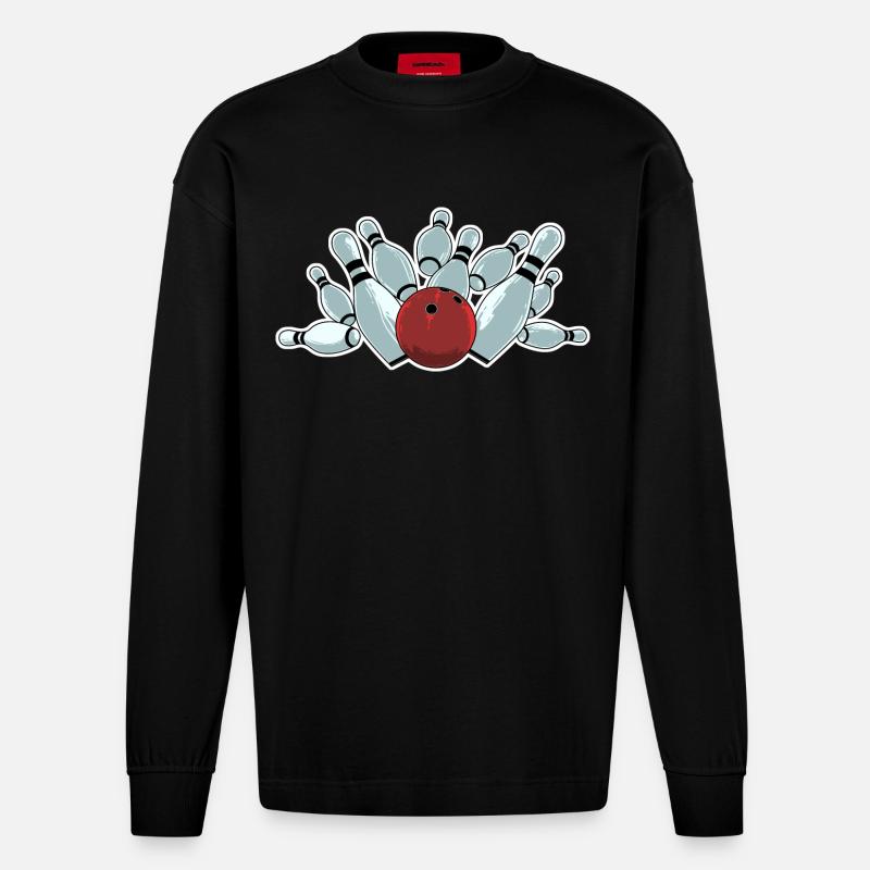 Frappe de bowling - Manches longues bio épais oversize fabriqué en UE - SOLID BLACK