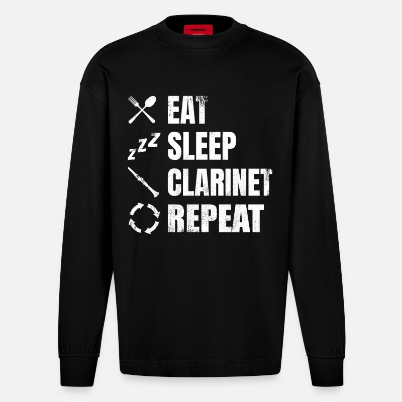 Routine clarinette - Manches longues bio épais oversize fabriqué en UE - SOLID BLACK