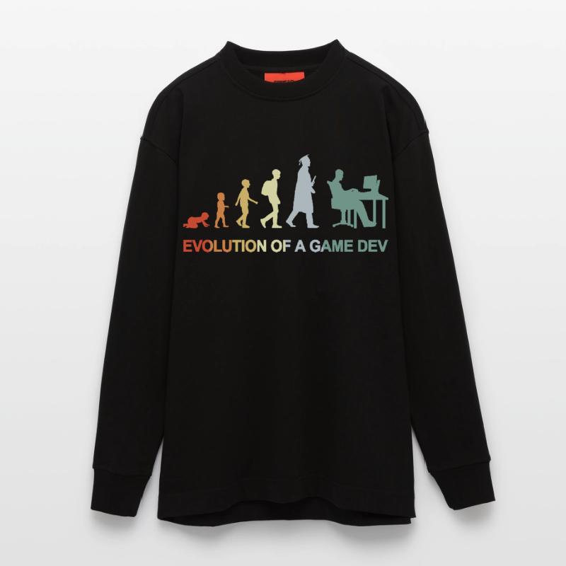 Game Dev Evolution Heavyweight Oversized Organic Langarmshirt Made in EU