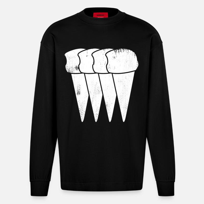 Eiswaffeln - Heavyweight Oversized Organic Langarmshirt Made in EU - SOLID BLACK