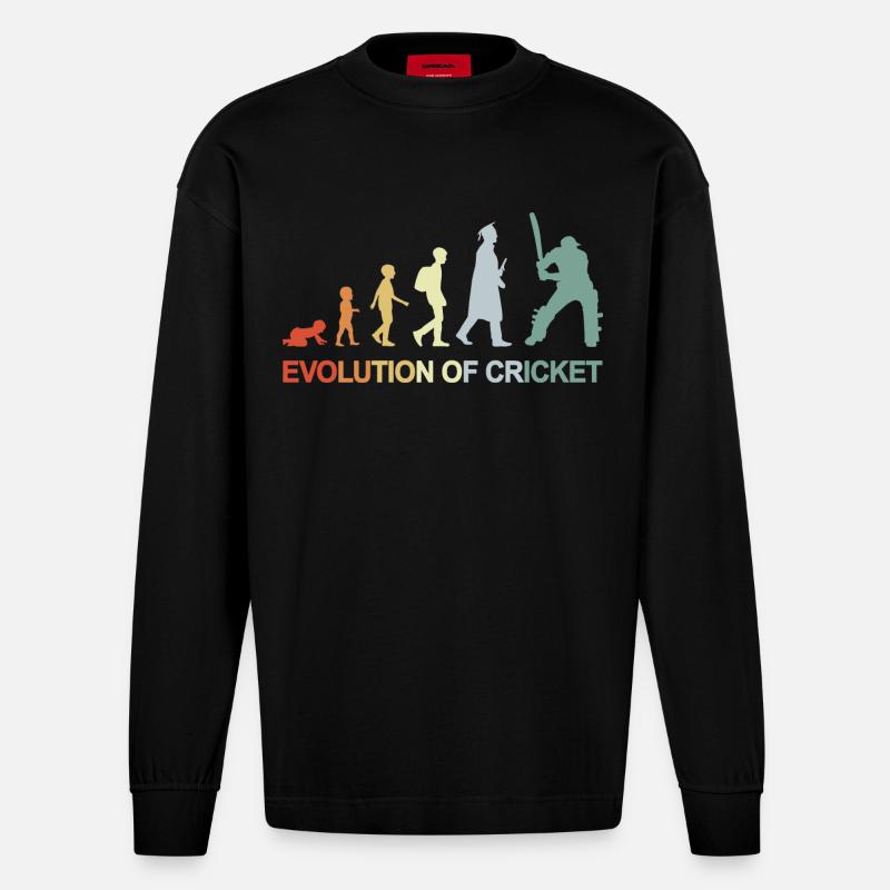 Évolution du cricket - Manches longues bio épais oversize fabriqué en UE - SOLID BLACK