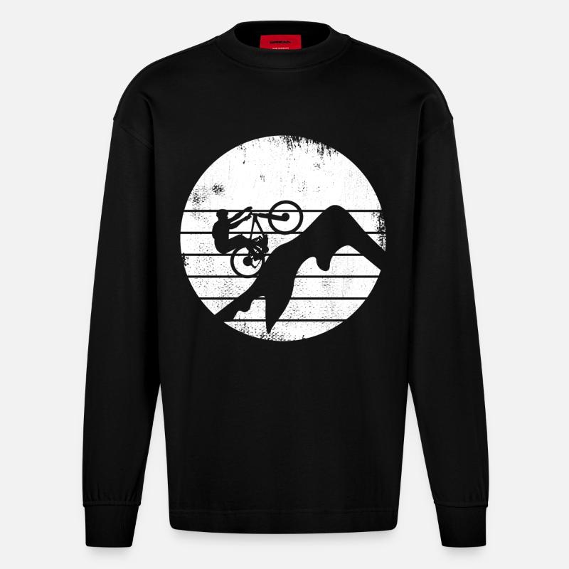 Mountainbiker - Heavyweight Oversized Organic Langarmshirt Made in EU - SOLID BLACK