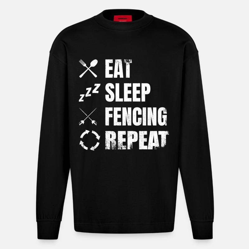Fechten Tägliche Routine - Heavyweight Oversized Organic Langarmshirt Made in EU - SOLID BLACK