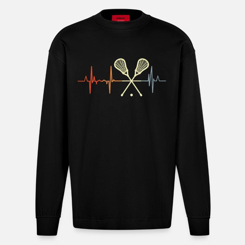 Palpitations de crosse - Manches longues bio épais oversize fabriqué en UE - SOLID BLACK