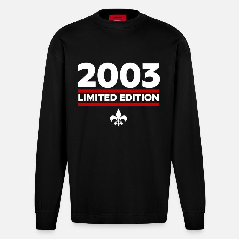 2003 Limited Edition - Heavyweight Oversized Organic Langarmshirt Made in EU - SOLID BLACK