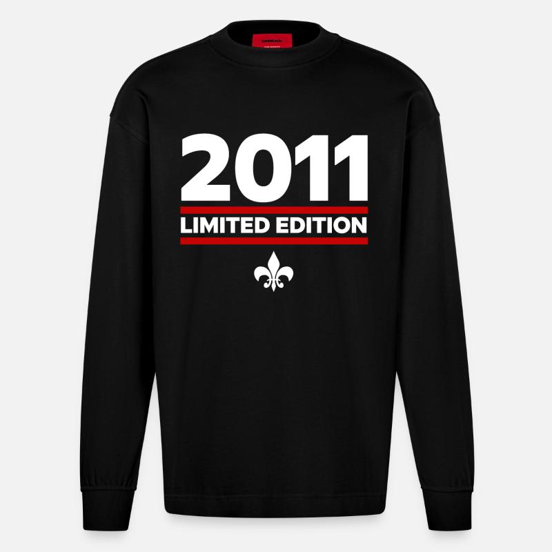 Édition limitée 2011 - Manches longues bio épais oversize fabriqué en UE - SOLID BLACK