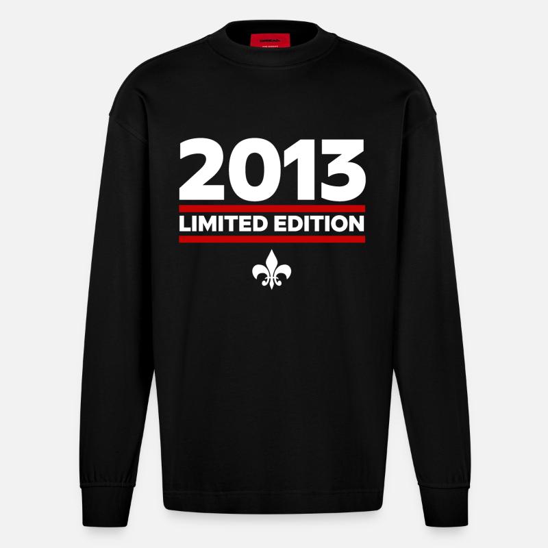 Édition limitée 2013 - Manches longues bio épais oversize fabriqué en UE - SOLID BLACK