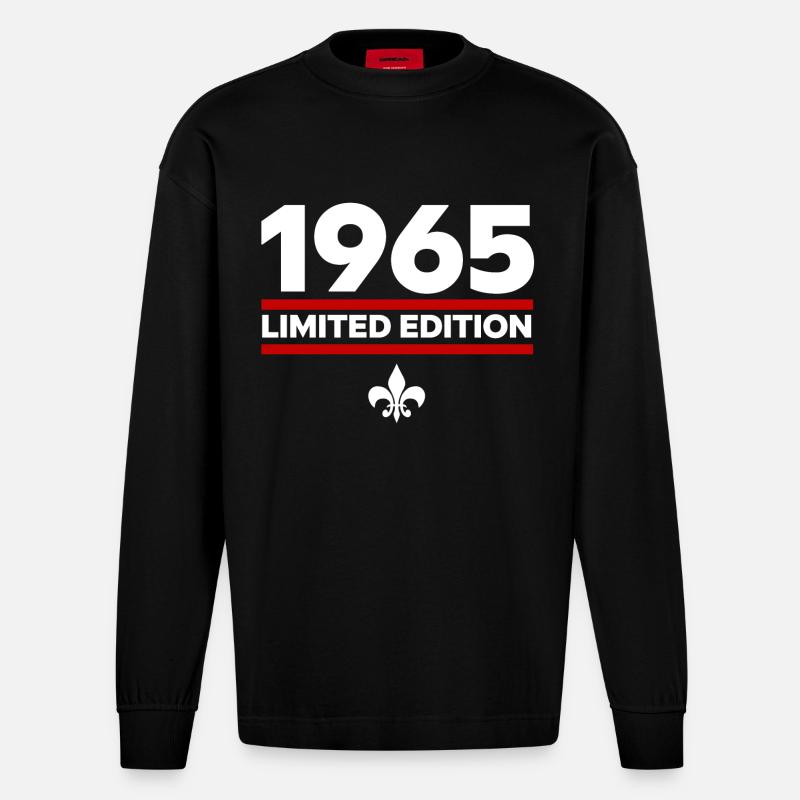 1965 Limited Edition - Heavyweight Oversized Organic Langarmshirt Made in EU - SOLID BLACK