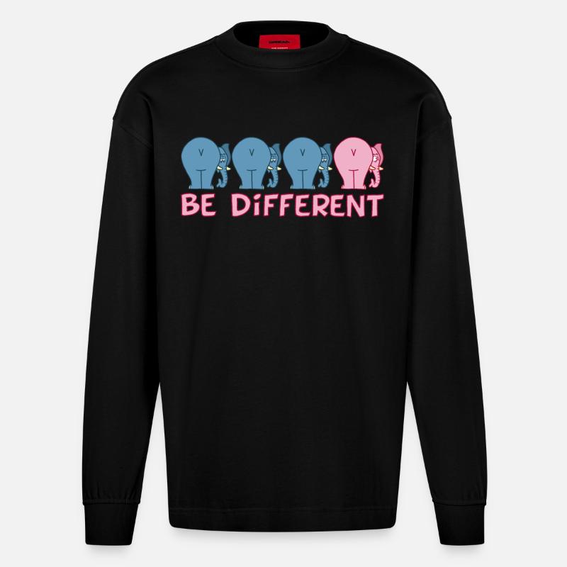 Ein anderer Elefant - Heavyweight Oversized Organic Langarmshirt Made in EU - SOLID BLACK