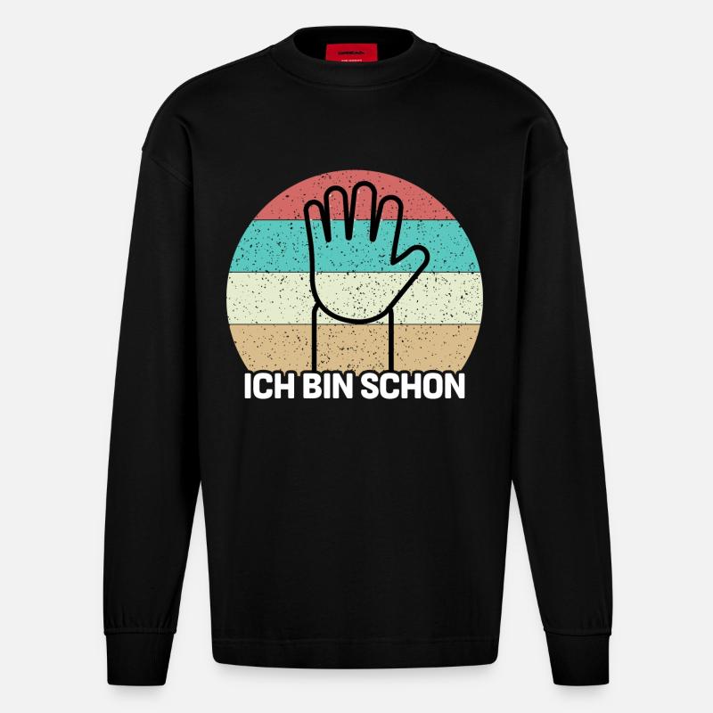 Ich Bin Schon 5 - Heavyweight Oversized Organic Langarmshirt Made in EU - SOLID BLACK