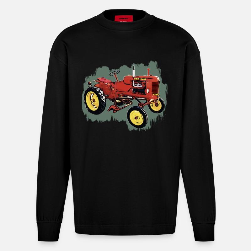 Traktor M H Pony - Heavyweight Oversized Organic Langarmshirt Made in EU - SOLID BLACK