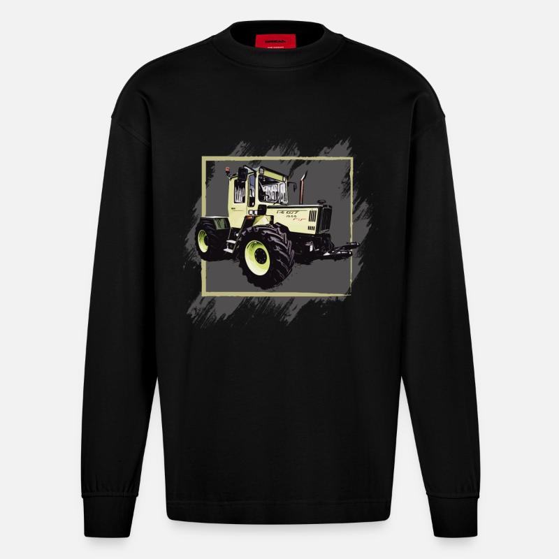 MB Traktor 1000 - Heavyweight Oversized Organic Langarmshirt Made in EU - SOLID BLACK