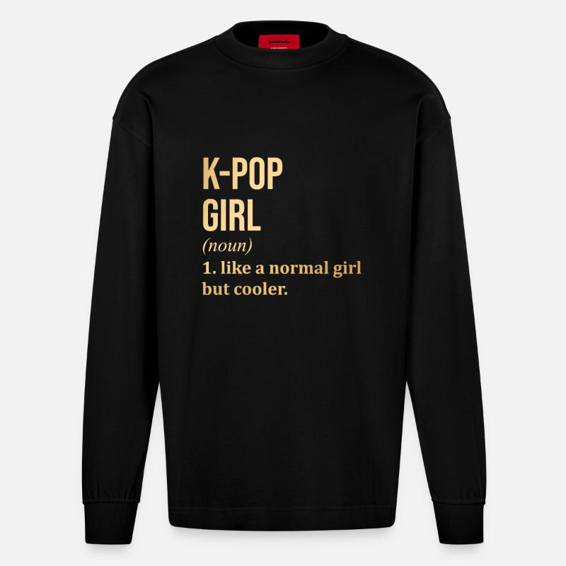kpop - Heavyweight Oversized Organic Langarmshirt Made in EU - SOLID BLACK
