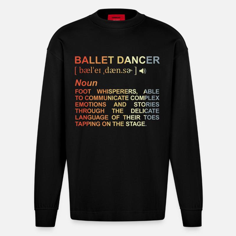 Danseuse de ballet Explication des termes - Manches longues bio épais oversize fabriqué en UE - SOLID BLACK