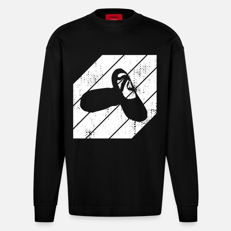 Ballettschuhe Skizze - Heavyweight Oversized Organic Langarmshirt Made in EU - SOLID BLACK