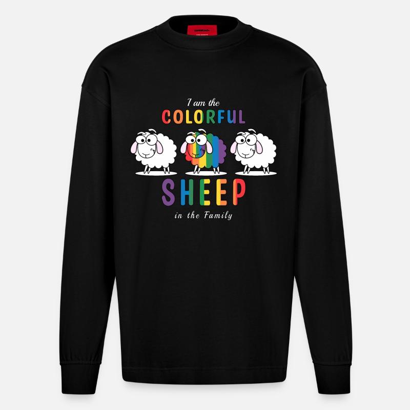 Das bunte Schaf - Heavyweight Oversized Organic Langarmshirt Made in EU - SOLID BLACK