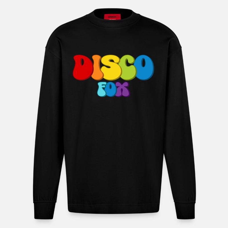 Disco Fox - Heavyweight Oversized Organic Langarmshirt Made in EU - SOLID BLACK