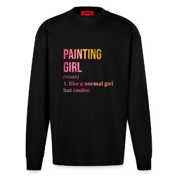 Painting - Heavyweight Oversized Organic Longsleeve Shirt Made in EU - SOLID BLACK - Front