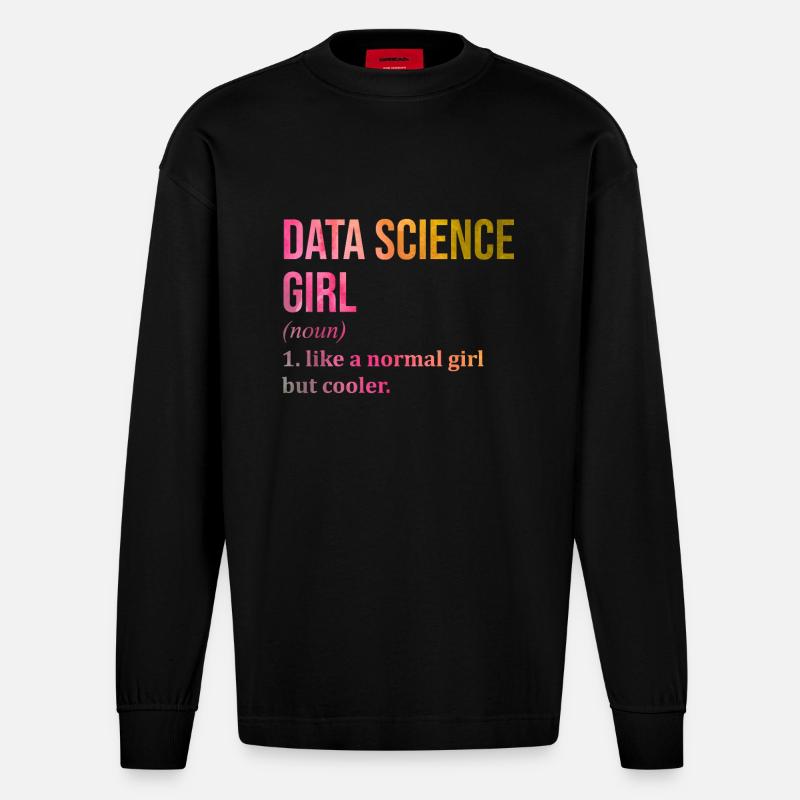 Datenwissenschaft - Heavyweight Oversized Organic Langarmshirt Made in EU - SOLID BLACK