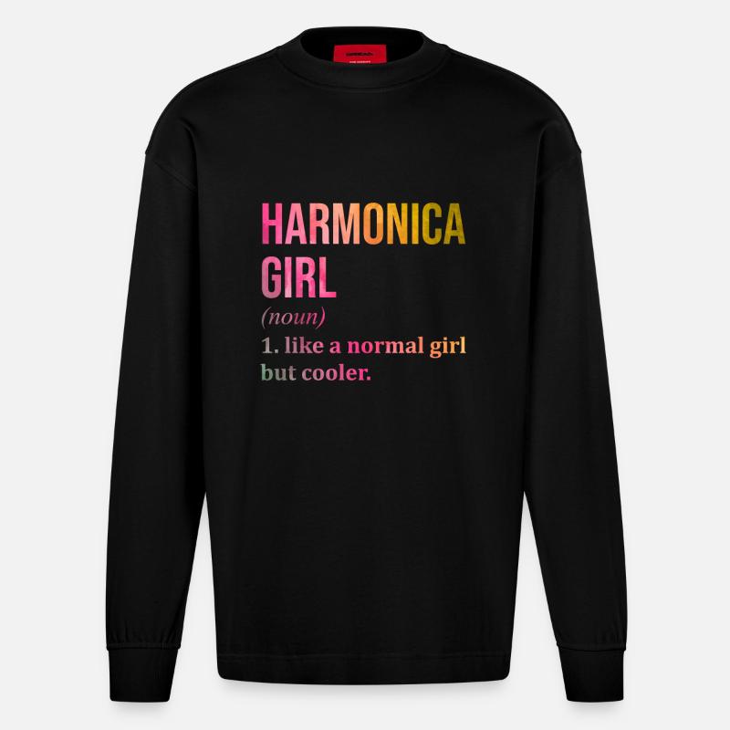 Harmonica - Heavyweight Oversized Organic Longsleeve Shirt Made in EU - SOLID BLACK