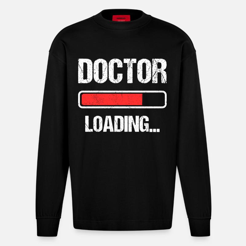 Doctor Loading I - Heavyweight Oversized Organic Langarmshirt Made in EU - SOLID BLACK
