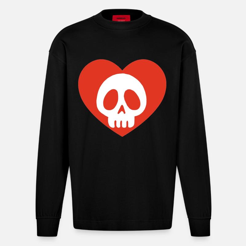 Sterbliche Liebe - Heavyweight Oversized Organic Langarmshirt Made in EU - SOLID BLACK