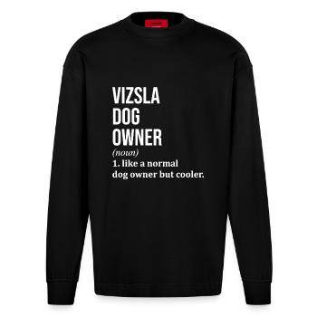 Vizsla - Heavyweight Oversized Organic Langarmshirt Made in EU - SOLID BLACK - Vorne