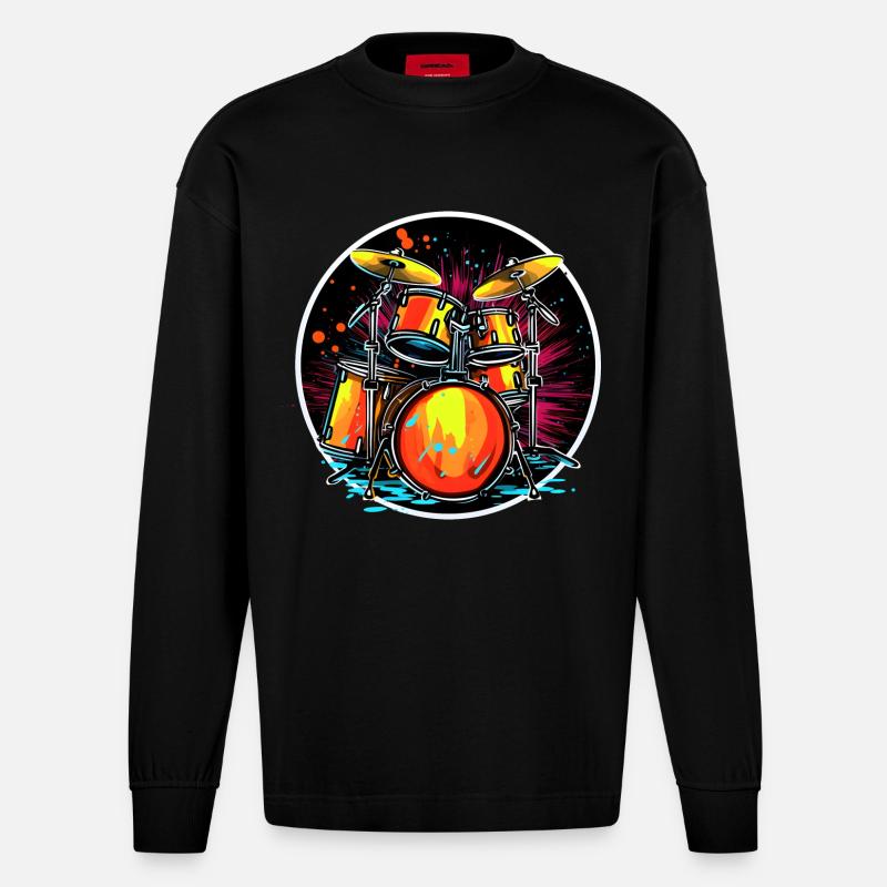 Trapset Portrait - Heavyweight Oversized Organic Langarmshirt Made in EU - SOLID BLACK