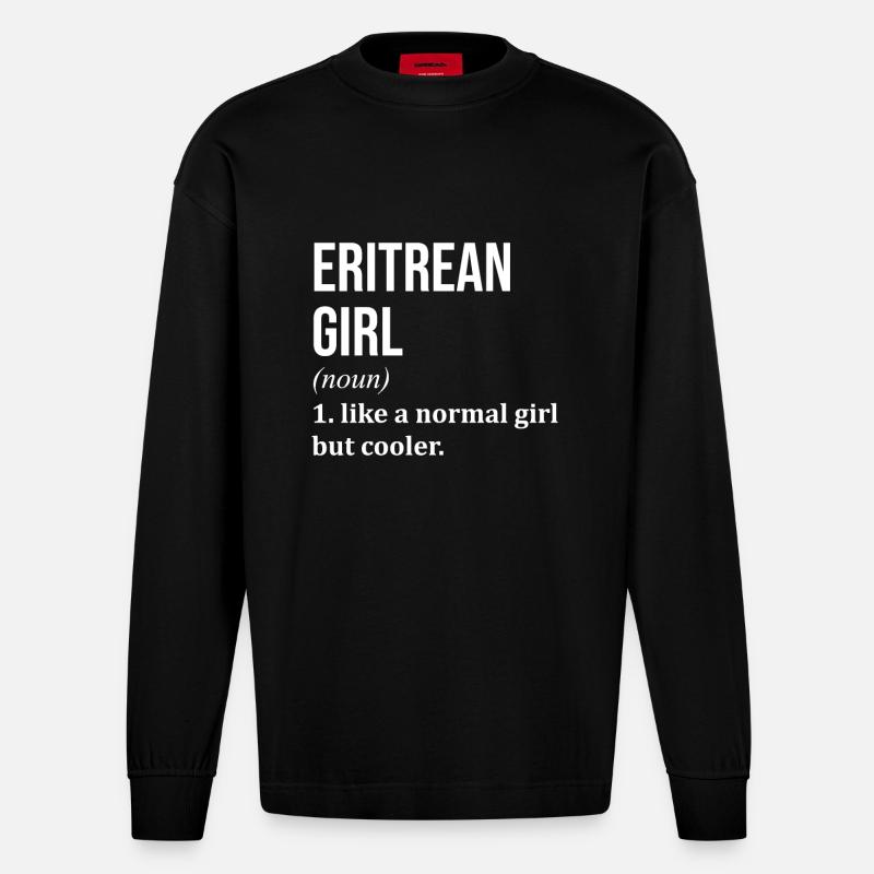 Eritrea - Heavyweight Oversized Organic Langarmshirt Made in EU - SOLID BLACK