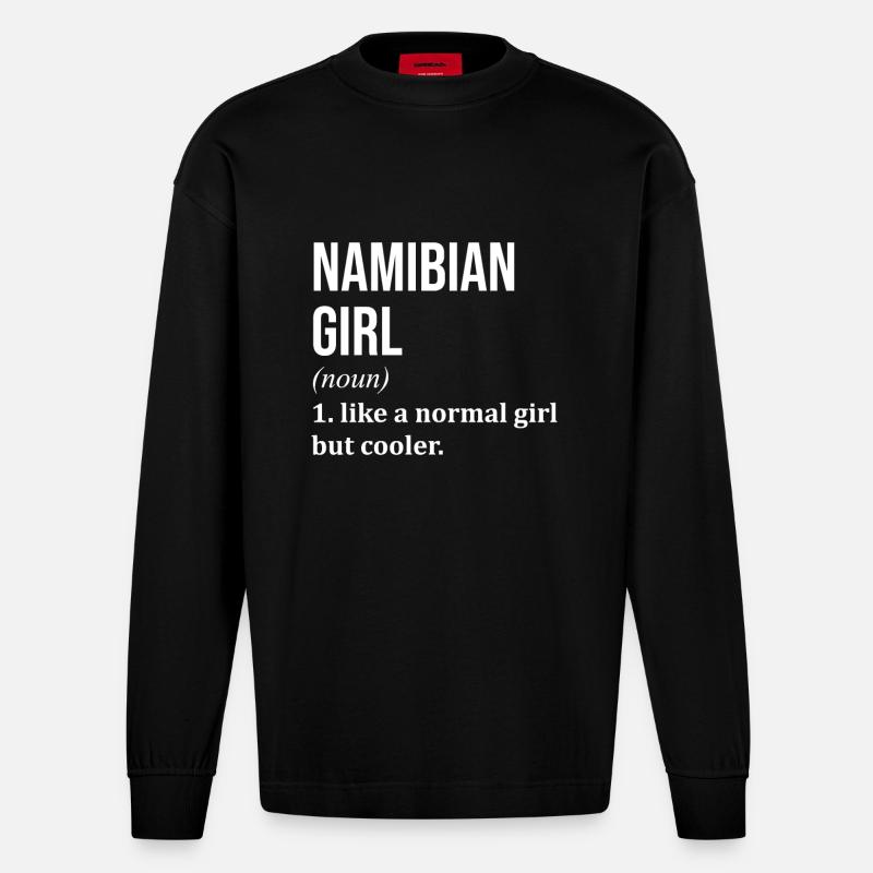 Namibia - Heavyweight Oversized Organic Langarmshirt Made in EU - SOLID BLACK